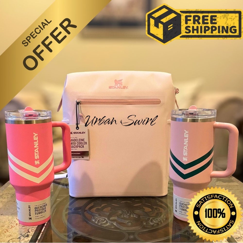 Stanley Pink and Green Drinkware Set